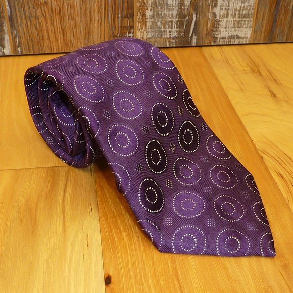 Men's Purple Geoffrey Beene Silk Tie - Picture 1 of 7